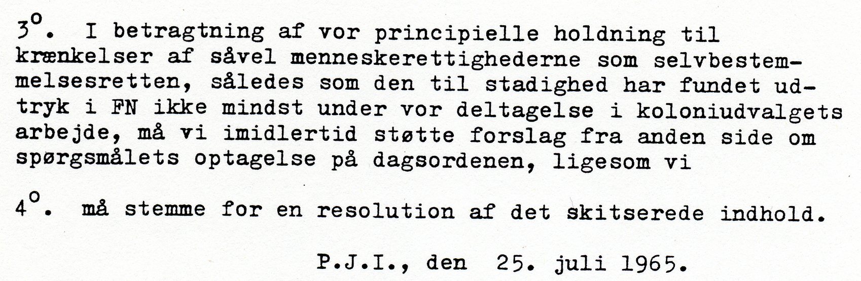 Instruks fra Udenrigsministeriet 1965Instruks